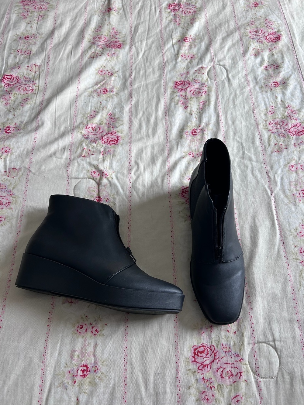 AEROSOLE Black Wedge Ankle Boots
